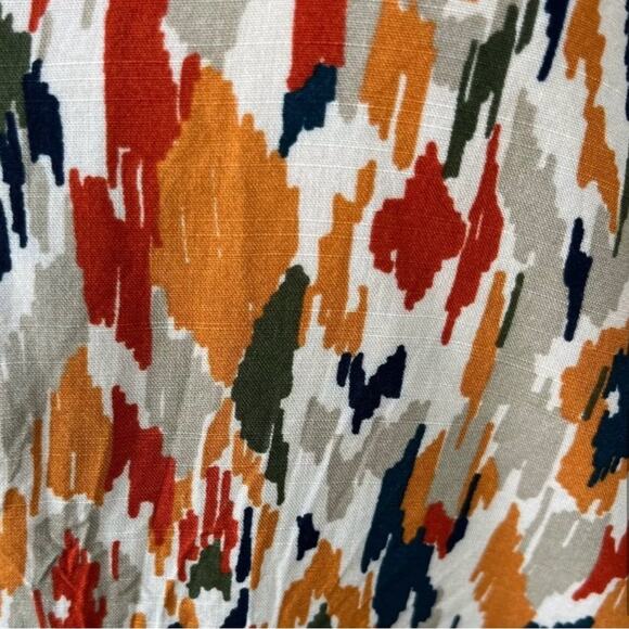 Beach Lunch Lounge Orange and Brown Short Sleeve Tie Front Blouse - Picture 5 of 6